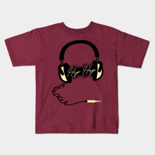 Headphone Audio Wave - Hip Hop Kids T-Shirt